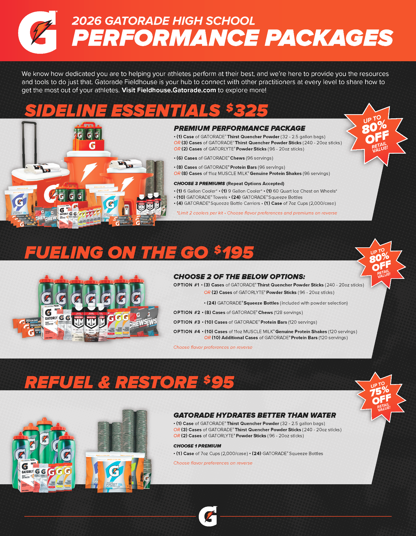 2026 Gatorade high school performance packages