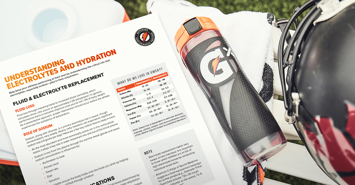 A Gx Bottle with the Understanding Electrolytes and Hydration resource guide print out