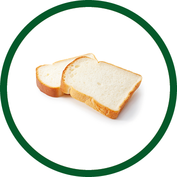 Slice of white bread isolated on white