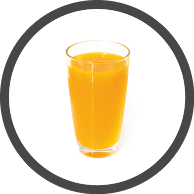 Orange juice on white background