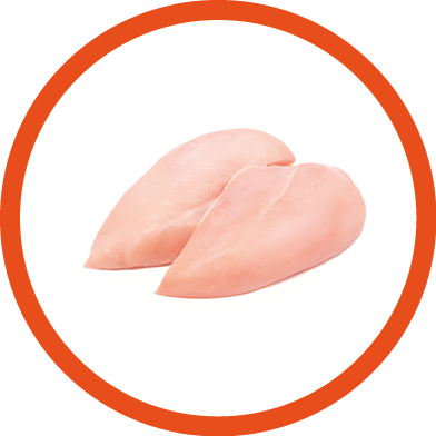 close-up of raw chicken fillet on a white background isolate.