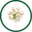 Coseup tofu isolated on white background 