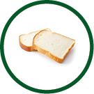 Slice of white bread isolated on white