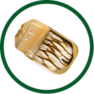 Can of sardines isolated on white background