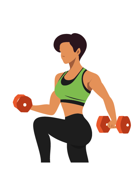 Female athlete working out with weights