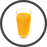 Orange juice on white background
