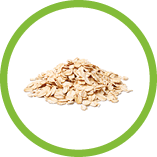 Oat flakes on white background
