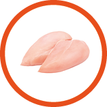 close-up of raw chicken fillet on a white background isolate.