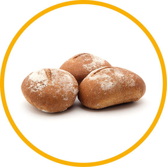 wholemeal breads rolls isolated on white background