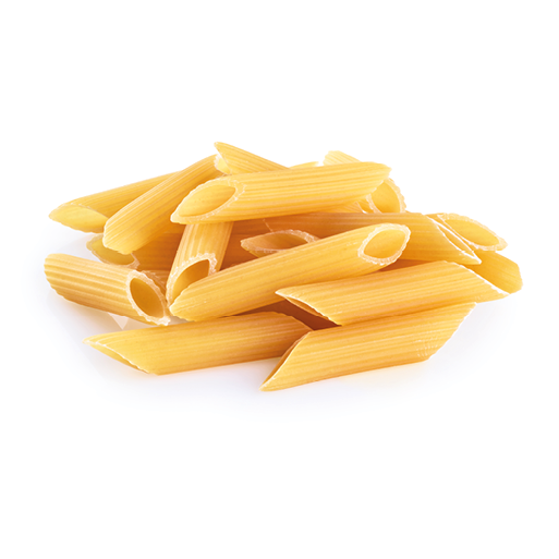 Penne rigate pasta isolated on white background. With clipping path.