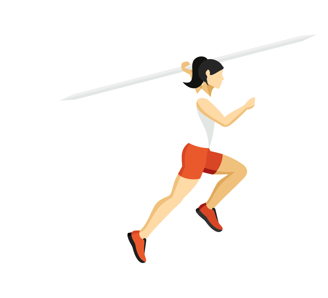Female athlete throwing a javelin