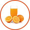 Orange juice and orange isolated on white background