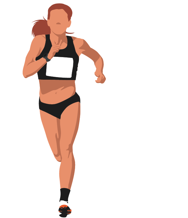 Female athlete running