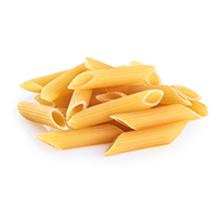 Penne rigate pasta isolated on white background. With clipping path.