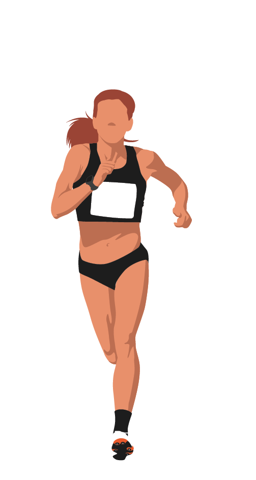 Female athlete running