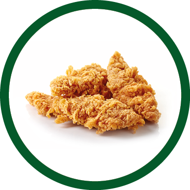 Fried breaded chicken fillet isolated on white background