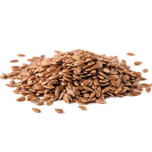 Flax seed on white background.