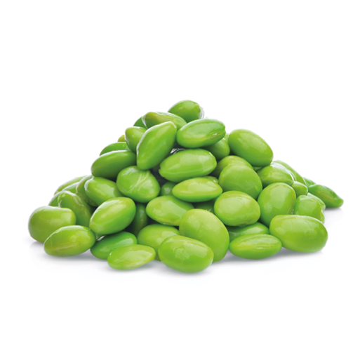 pile of edamame green beans seeds or soybeans isolated on white background