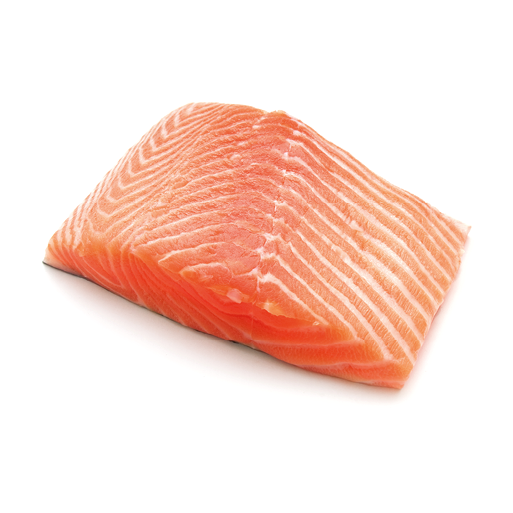 fresh salmon steak on white background