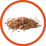 Flax seed on white background.