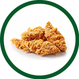 Fried breaded chicken fillet isolated on white background