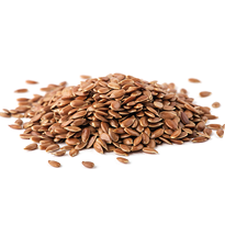 Flax seed on white background.