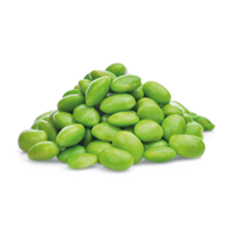 pile of edamame green beans seeds or soybeans isolated on white background