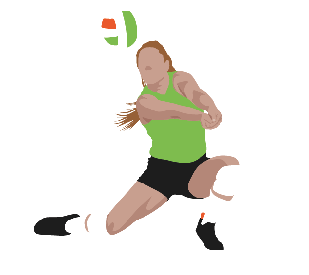 Female athlete playing volleyball