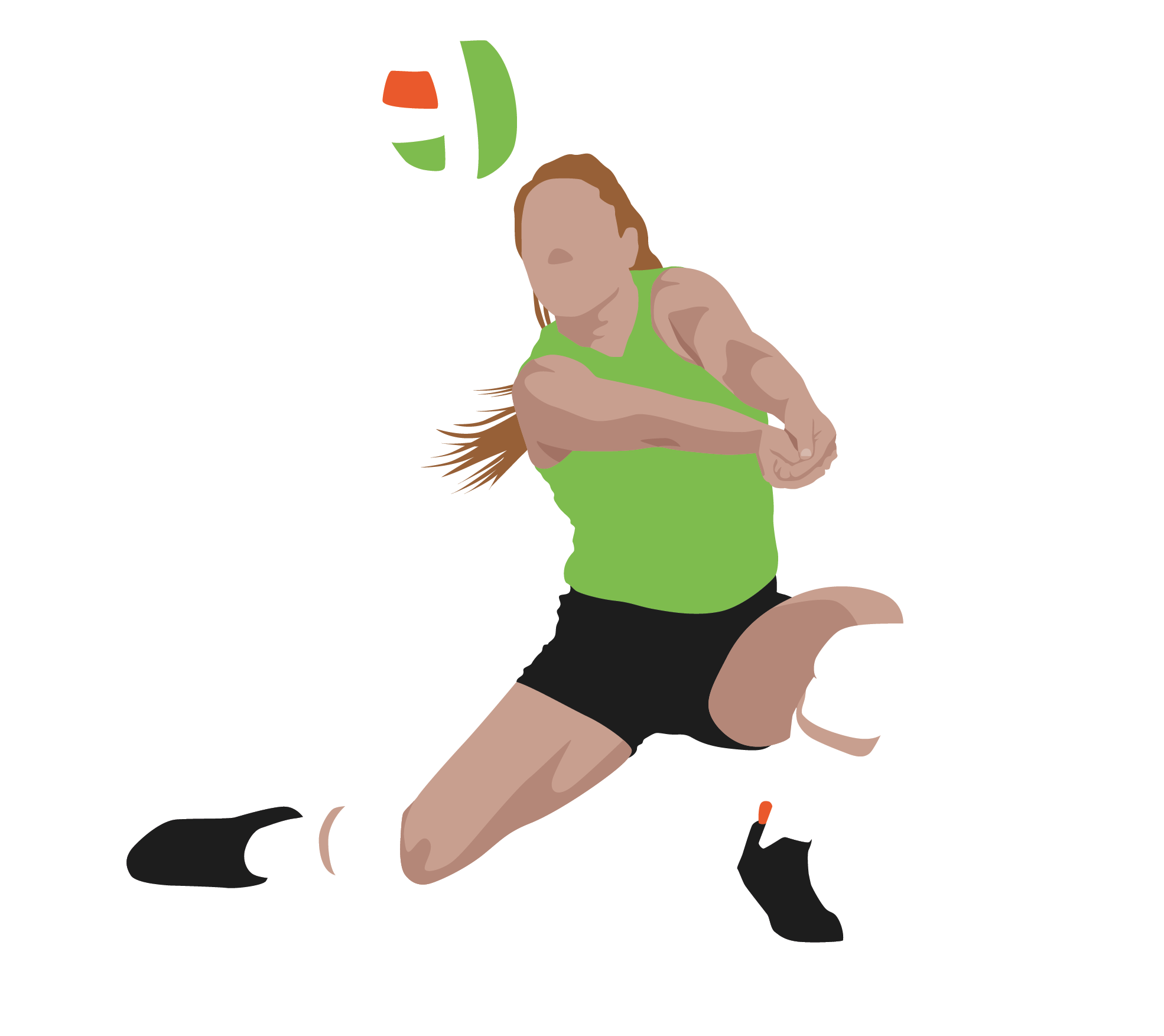 Female athlete playing volleyball