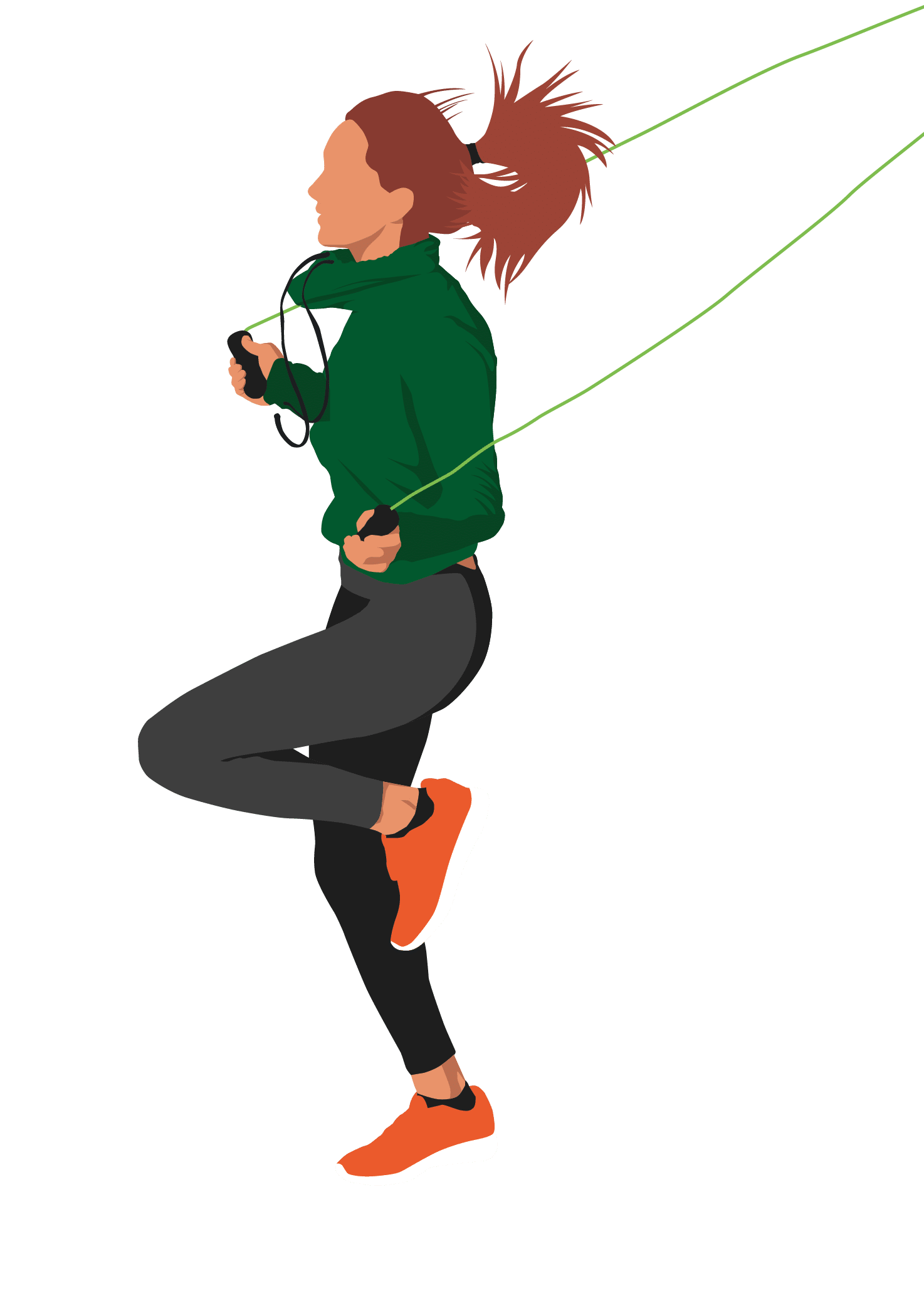 Female athlete skipping with rope