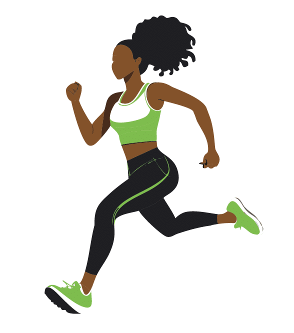 Female athlete sprinting on the track