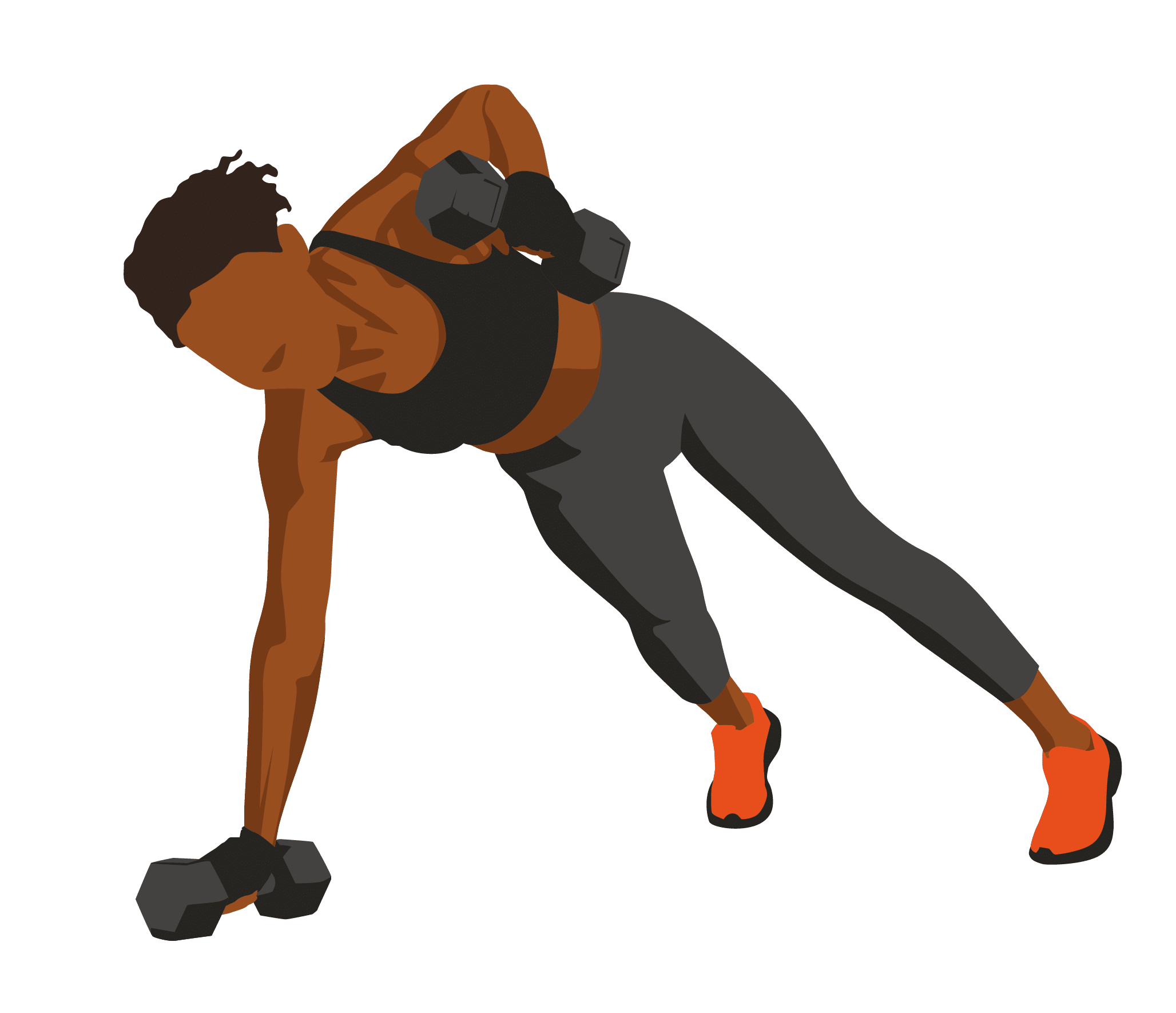 Female athlete planking with weights