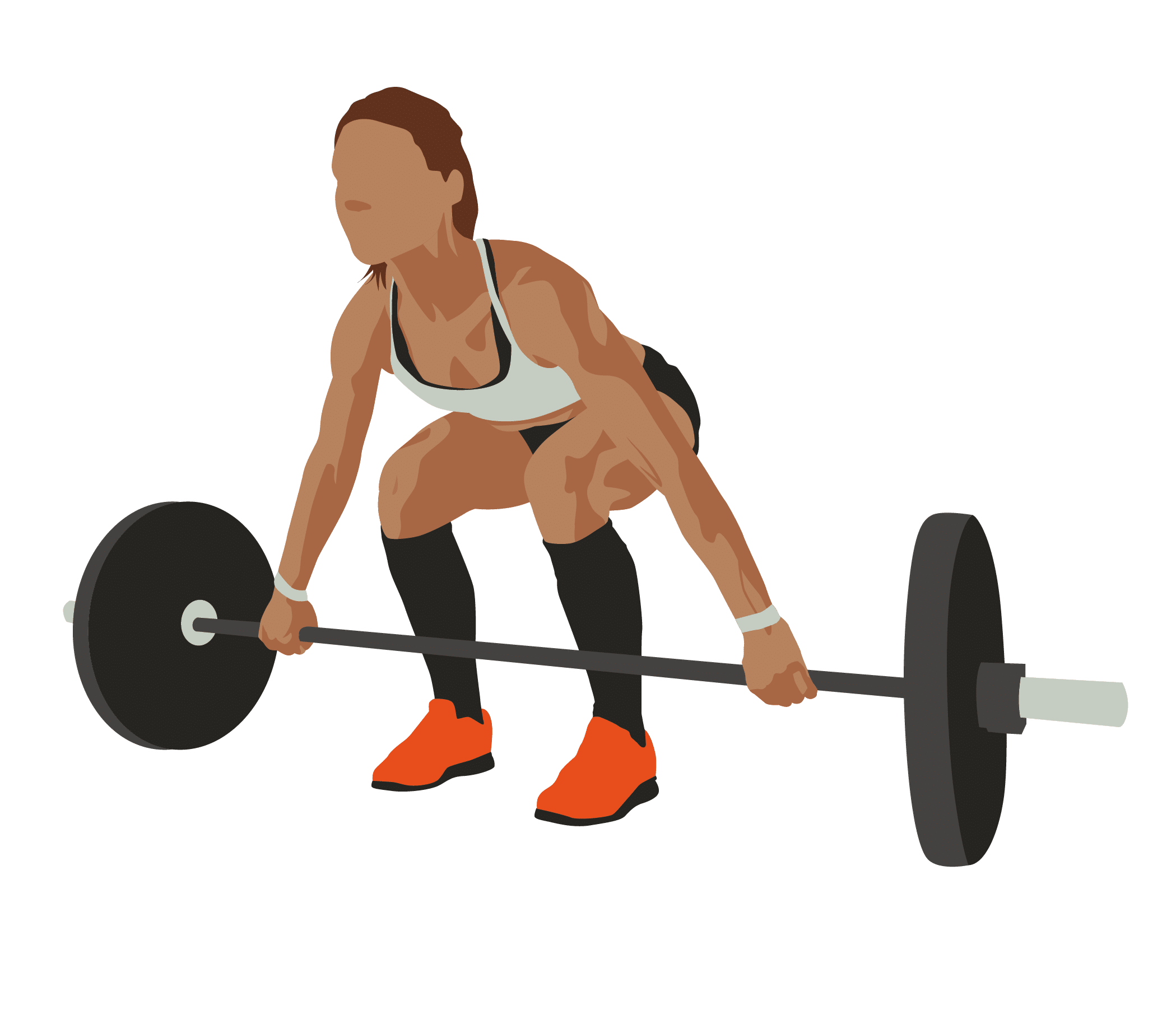 Female athlete benchpressing bar weight