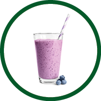 Tasty blueberry smoothie in glass on white background