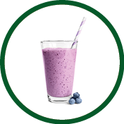 Tasty blueberry smoothie in glass on white background