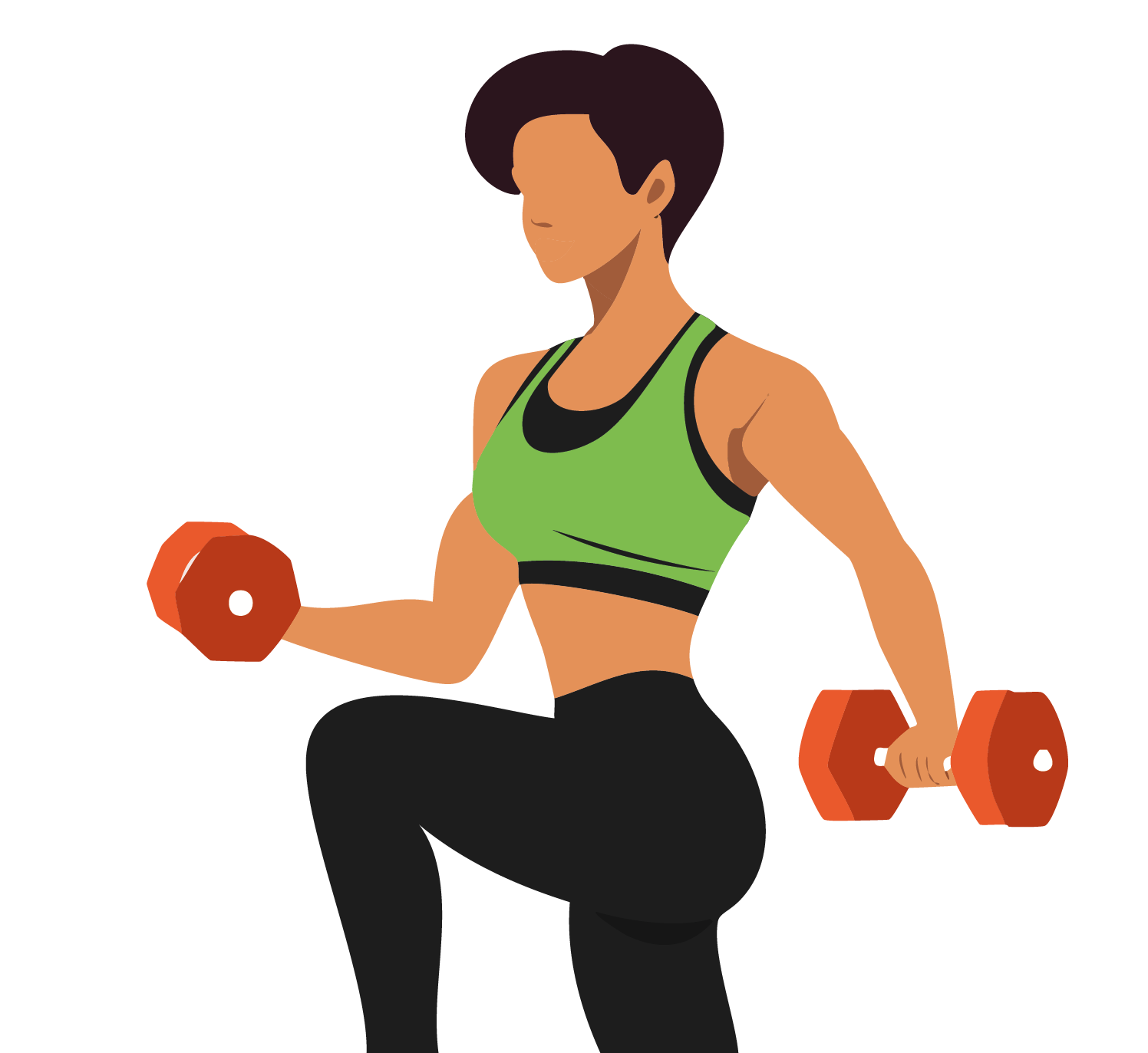 Female athlete working out with weights