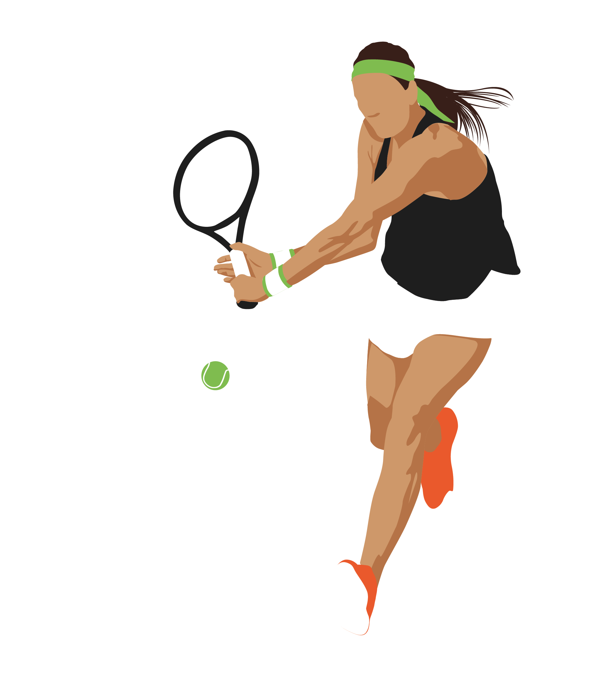 Female athlete playing tennis