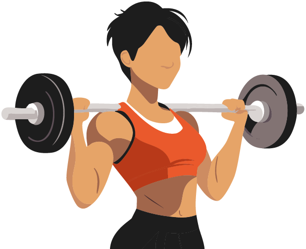 Female athlete lifting weights