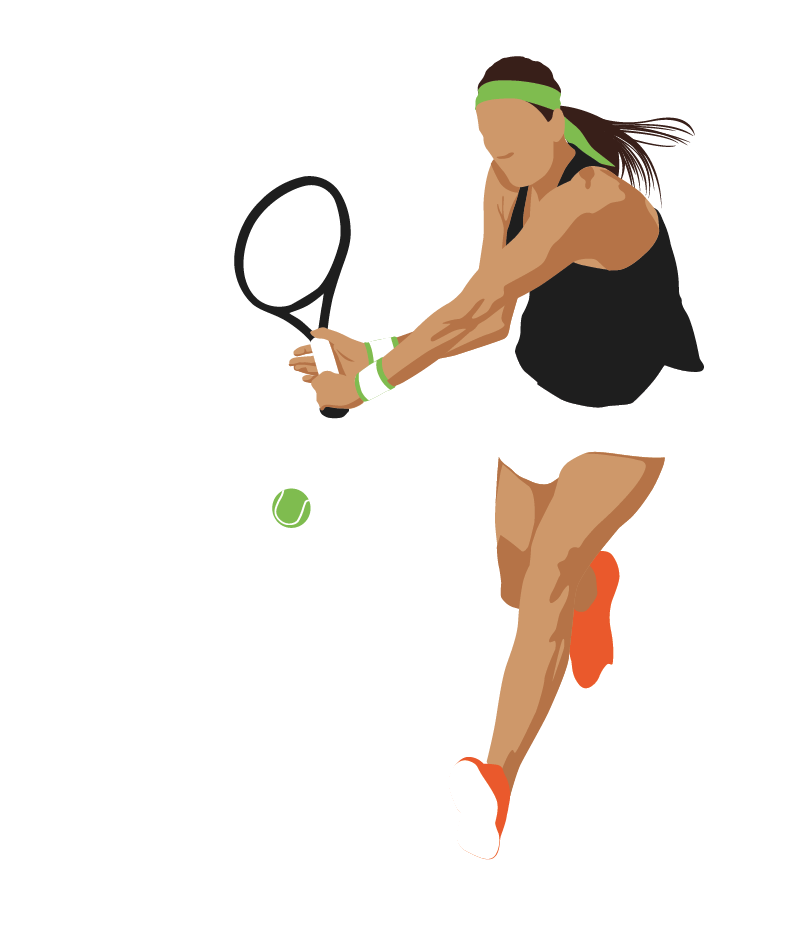 Female athlete playing tennis