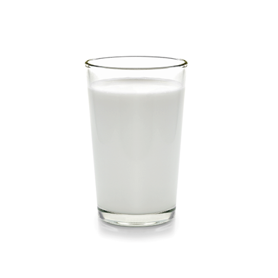 fresh milk in the glass on white background