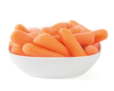 baby carrots on white background