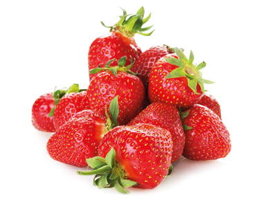 bunch of strawberries isolated on the white background.