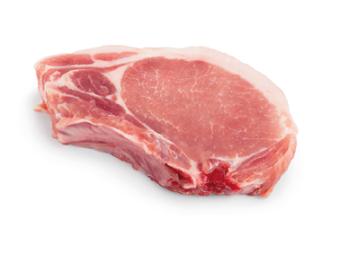 sliced raw pork meat isolated on white background.