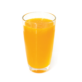Orange juice on white background