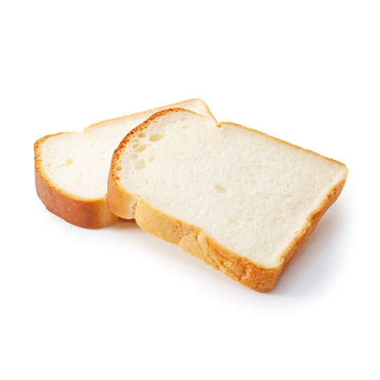 Slice of white bread isolated on white