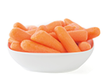 baby carrots on white background