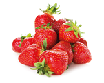 bunch of strawberries isolated on the white background.