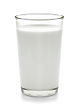 fresh milk in the glass on white background