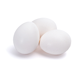 Group of white eggs isolated on white background