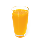 Orange juice on white background